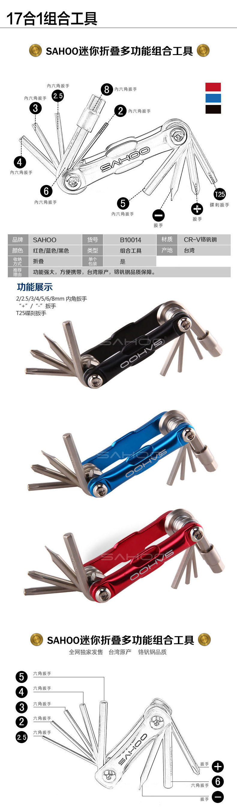 Outils pour vélo SAHOO - Ref 2280555 Image 22