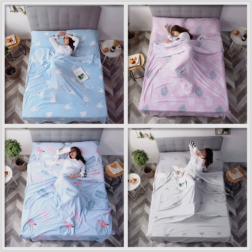 Cotton Du lịch Khách sạn Túi ngủ Bẩn cho Người lớn Di động Đi Công tác Bộ khăn trải giường Đôi Chống Bẩn Du lịch Đồ tạo tác - Túi ngủ