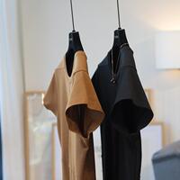 Lazy skirt~Japanese triacetate Tencel solid color short-sleeved mid-length T-shirt dress for women summer 708E