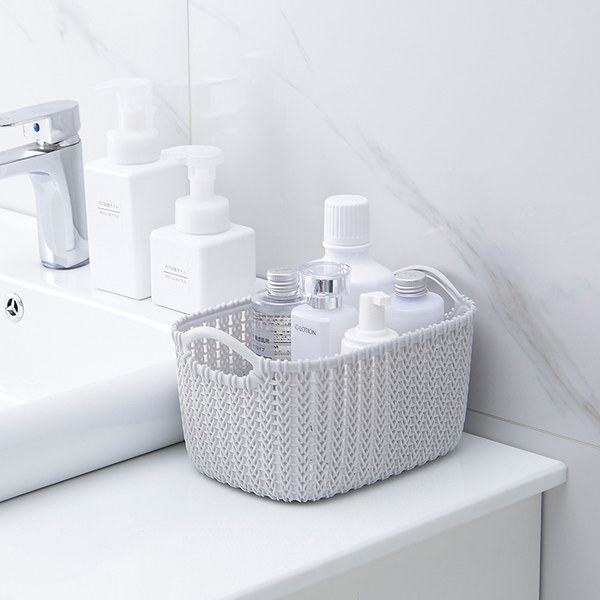 龙士达 仿藤编桌面收纳筐 中号*2个 双重优惠折后￥22.9包邮 2色可选