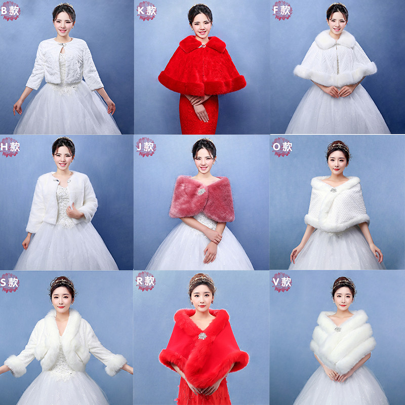 Shawl Autumn Winter Festival Soft And Warm New Hot Sell Wedding Dresses Elegant Mix With High Imitation Fox Hair Texture