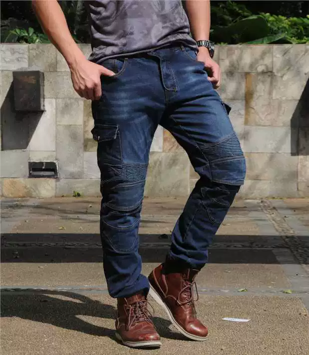Chính hãng VOLERO Quân xanh Giải trí đầu máy quần căng xe máy cưỡi quần jeans đầu máy chống ngã - Xe máy Rider thiết bị