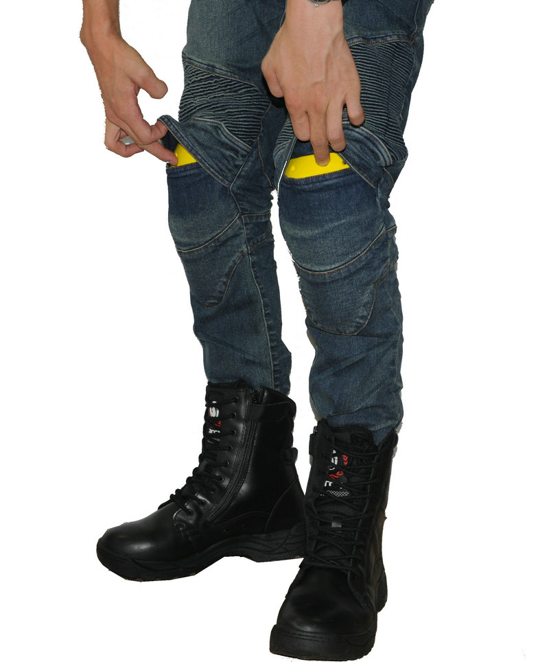 2018 bốn mùa quần xe máy chống vỡ đàn hồi chống thấm nước xe máy quần jean cưỡi đầu gối quần đen bảo vệ - Xe máy Rider thiết bị đồ bó gối