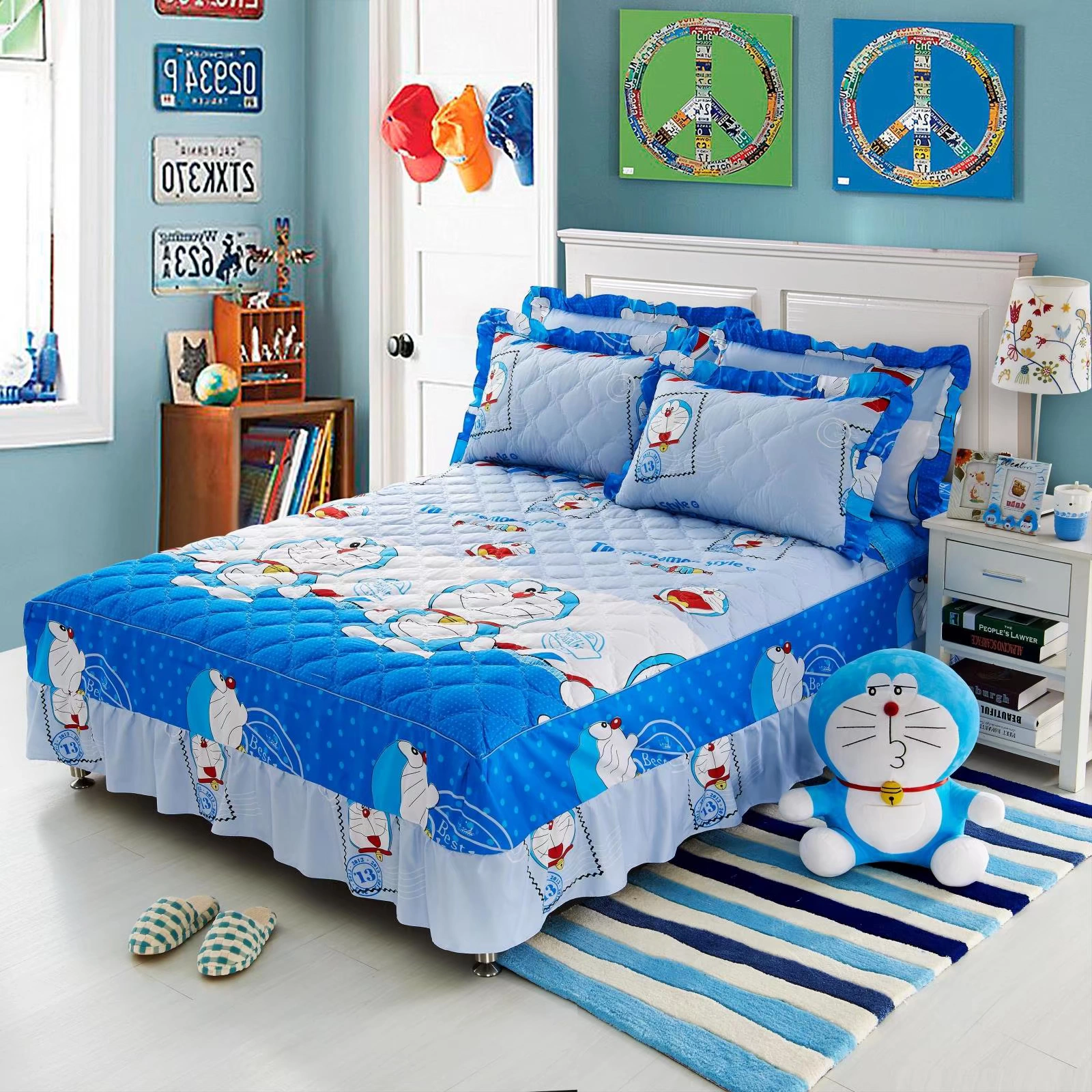 Bộ đồ trải giường bằng vải cotton có ba hoặc bốn bộ drap giường có viền