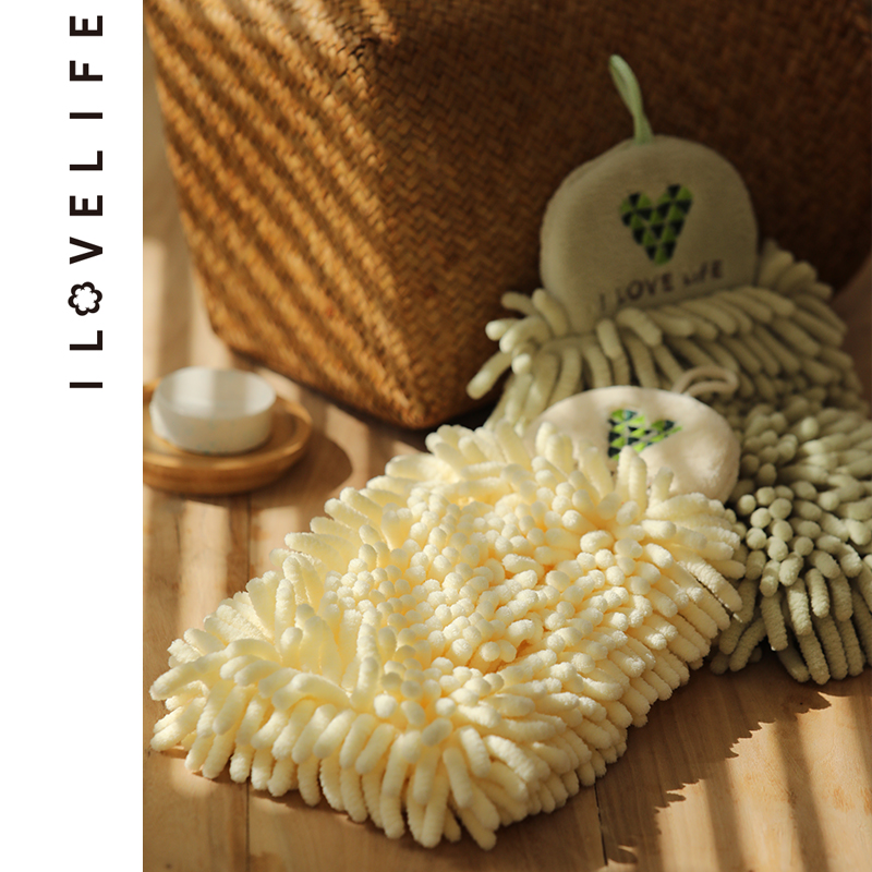 Hand towel hanging cute absorbent hand ball thickened chenille household children's kitchen powder room rubbing handkerchief