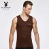 Playboy Men V-cổ rộng Vai Vest Cotton Đồ lót Thể dục Mùa xuân Mùa hè Thể thao Không tay Vest Nam áo lót nam thấm mồ hôi Áo vest