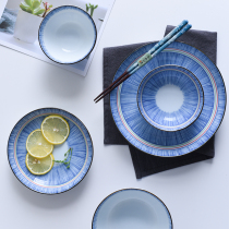 Japan imported rainbow ten grass ceramic tableware rice bowl soup noodle bowl dish home Japanese dish set