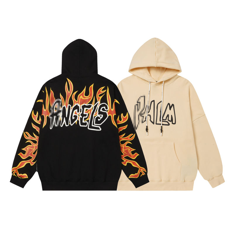 American-Style Palm Angels Pa Flame Print High Street Loose Casual Terry Hoodie for Men and Women, Autumn and Winter Trendy Brand American-Style Palm Angels Pa Flame Print High Street Loose Casual Terry Hoodie for Men and Women, Autumn and Winter Trendy Brand