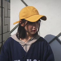 Cai Xiaofat embroidered in English text with cloth baseball cap pure color 100 lap female Spring autumn Winter Korean version of the street personality fashion