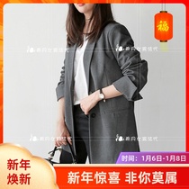 sandro asw black blazer Womens Spring and Autumn New Korean version of thin casual temperament small suit