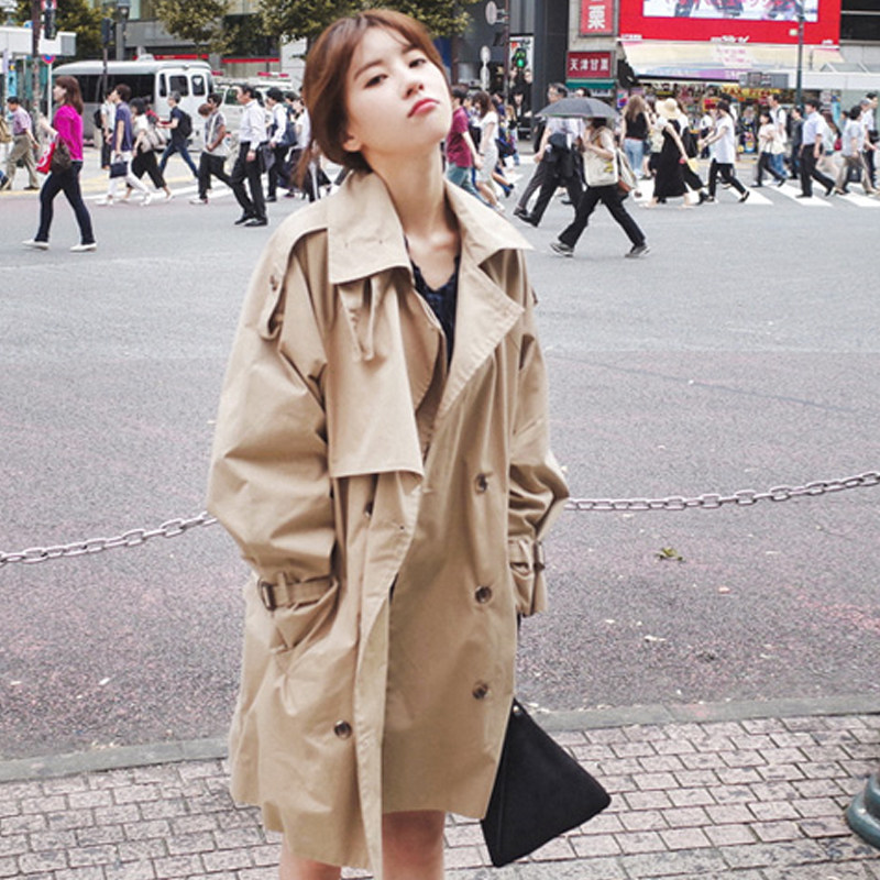 sandro asw with long version of the wind coat woman 2022 spring autumn new Korean version loose casual temperament design feel jacket