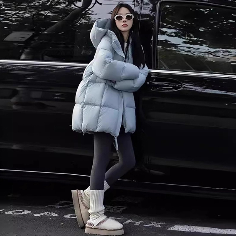 Korean Style Mid-Length down Jacket 2025 New Winter Women's High-End Cotton-Padded Thickened Warm Puffer Coat