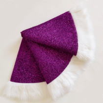  Solando purple shiny silk Shiny White fur decoration Christmas Tree skirt Christmas decoration supplies