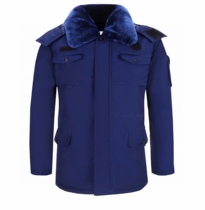 Blue fire coat flame blue fire winter cotton coat with fur collar hat fire blue cotton coat