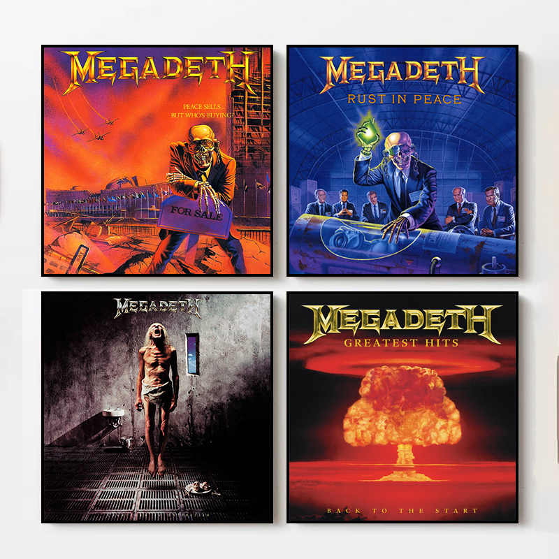 Megadeth Album Cover Hanging Painting European and American Rock Music Restaurant Bar Decorative Wall Painting