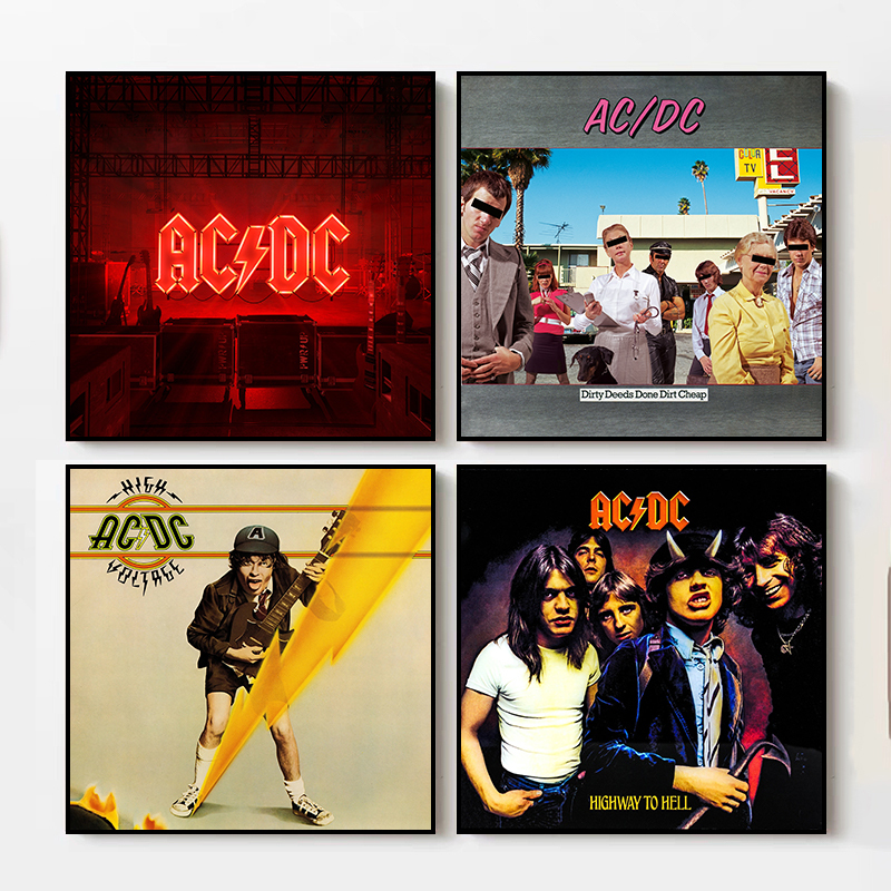 Ac/Dc Band Hanging Painting Album Cover Poster Decorative Painting European and American Rock Music Restaurant Hotel Bar Wall Painting