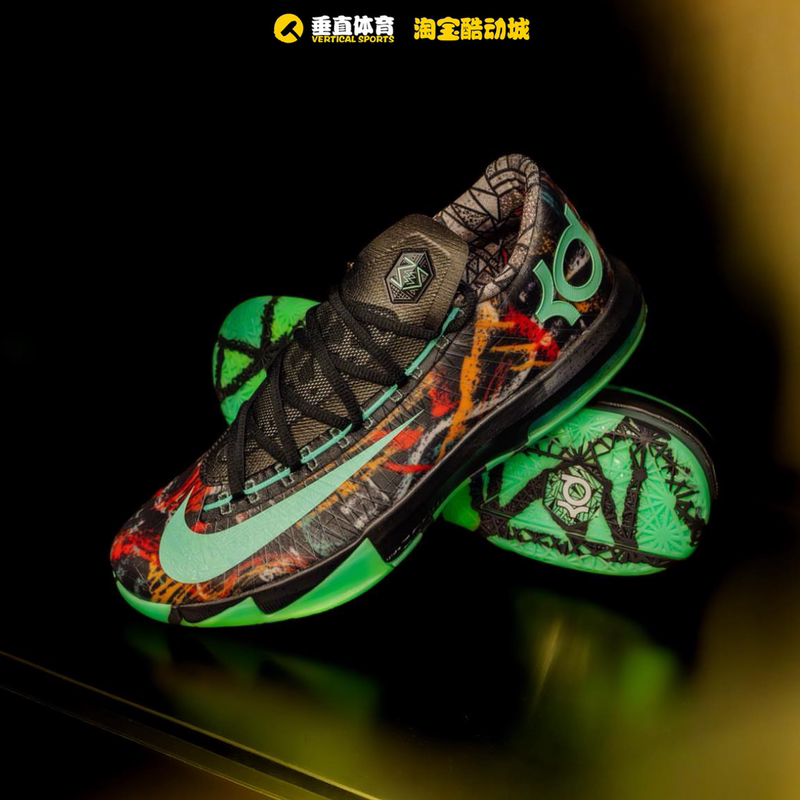 Vertical Sports Nike Kd 6 Durant 6Th Generation All-Star Black and Green Low-Top Basketball Shoes Fq8356-900