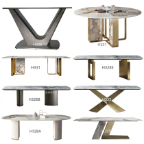 Italian-style luxury stone dining bench marble round table legs stainless steel support legs light luxury rock plate iron coffee table feet H025
