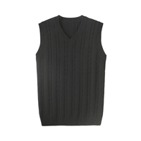 Vest nam xoắn cotton áo len vest cổ chữ V tay áo thanh niên Hàn Quốc Slim len đan dày lên bộ vest nam cho người trung tuổi