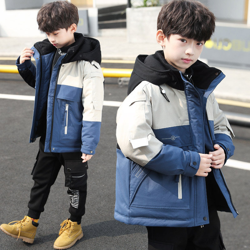 South Korean boy down cotton suit Short-style jacket 2021 new winter boy, CUHK Scout Thickened Cotton Clothing Tide