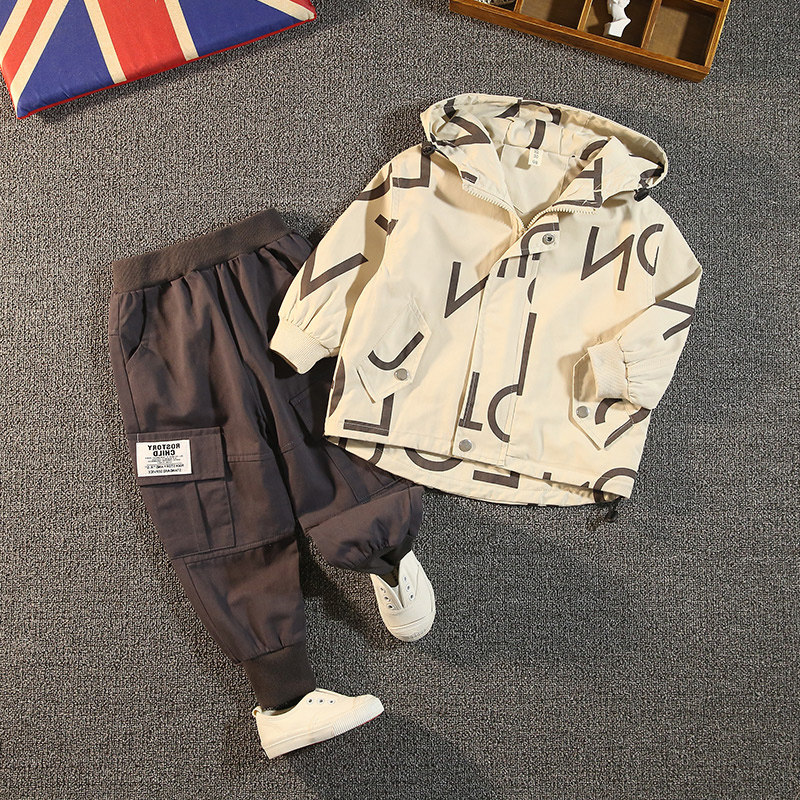 Korean Boys Spring Set 2022 New Children Korean Edition Spring and Autumn Edition Children's Clothing Little Boy Foreign Two-Piece Set Tide