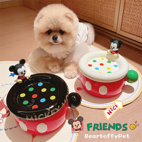 
BeartoffyPet pet cat dog daily necessities cartoon safety ceramic bowl insulation heated water bowl rice bowl