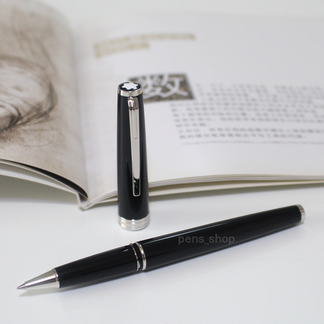 Montblanc Pix Series Resin Pure Black Platinum-Plated Pen Clip Signature Ballpoint Pen 132494 Montblanc Pix Series Resin Pure Black Platinum-Plated Pen Clip Signature Ballpoint Pen 132494