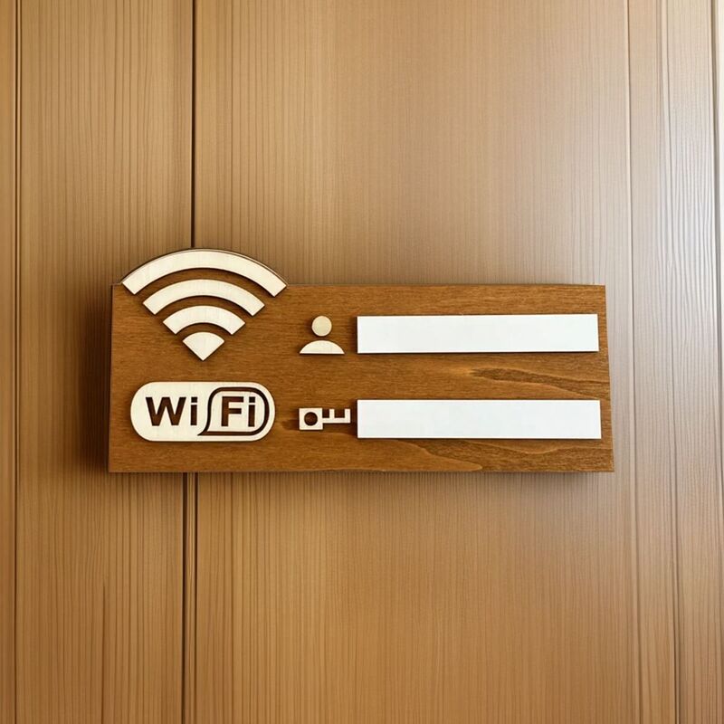 Wooden Wifi Password Sign Hotel Restaurant Guesthouse Wireless Internet Sign Network Sign Wall Sticker Restaurant