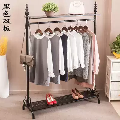 Floor-to-ceiling women's clothing store hanger display rack bag rack Wrought iron side hanging special display rack household hanging clothes rack