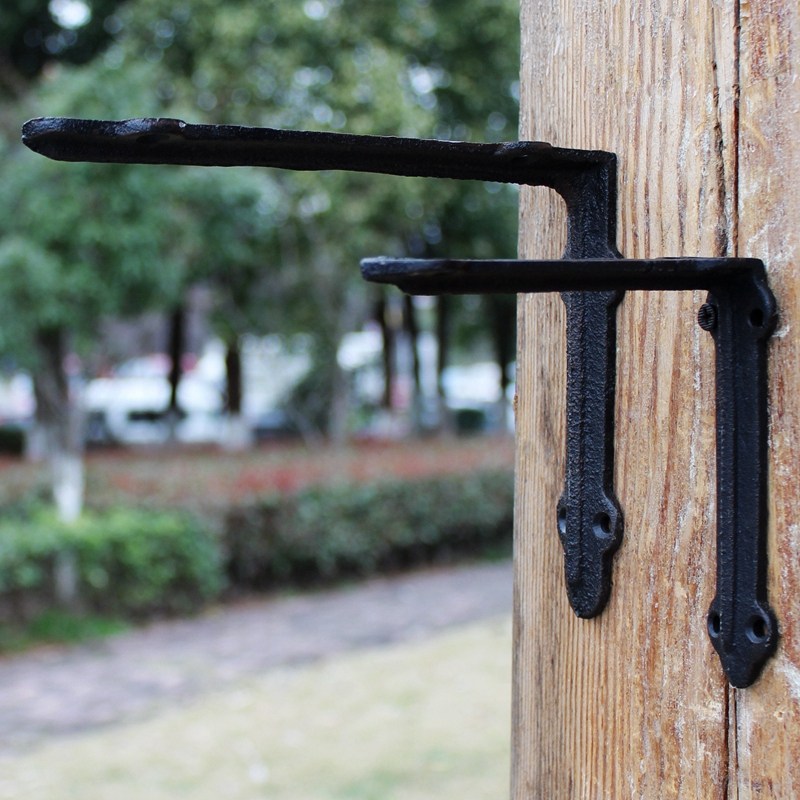 Retro European cast iron corner support frame wrought iron clapboard shelf storage shelf tripod wrought iron home decoration - Taobao