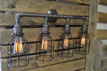 INDUSTRIAL STYLE STEAM RETRO WATER PIPE WALL LAMP EDISON IRON CAGE LAMP WALL LAMP