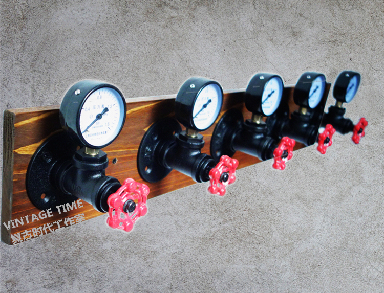 Retro Industrial Steam Valve Pressure Gauge Coat Hook Clothing Store Creative Style Solid Wood Coat Hook Retro Industrial Steam Valve Pressure Gauge Coat Hook Clothing Store Creative Style Solid Wood Coat Hook