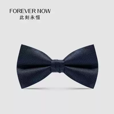 Brother group best man suit Bow tie Navy blue men's British suit bow groom wedding wedding host emcee