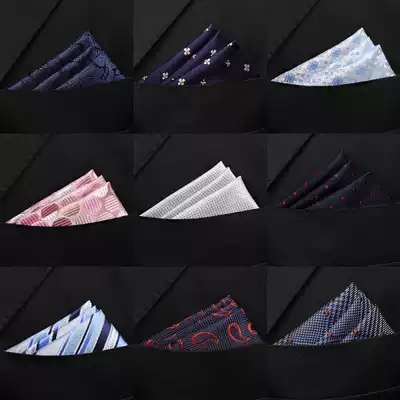 Men's suit pocket small square scarf wedding pocket towel suit handkerchief black blue pattern accessories chest towel