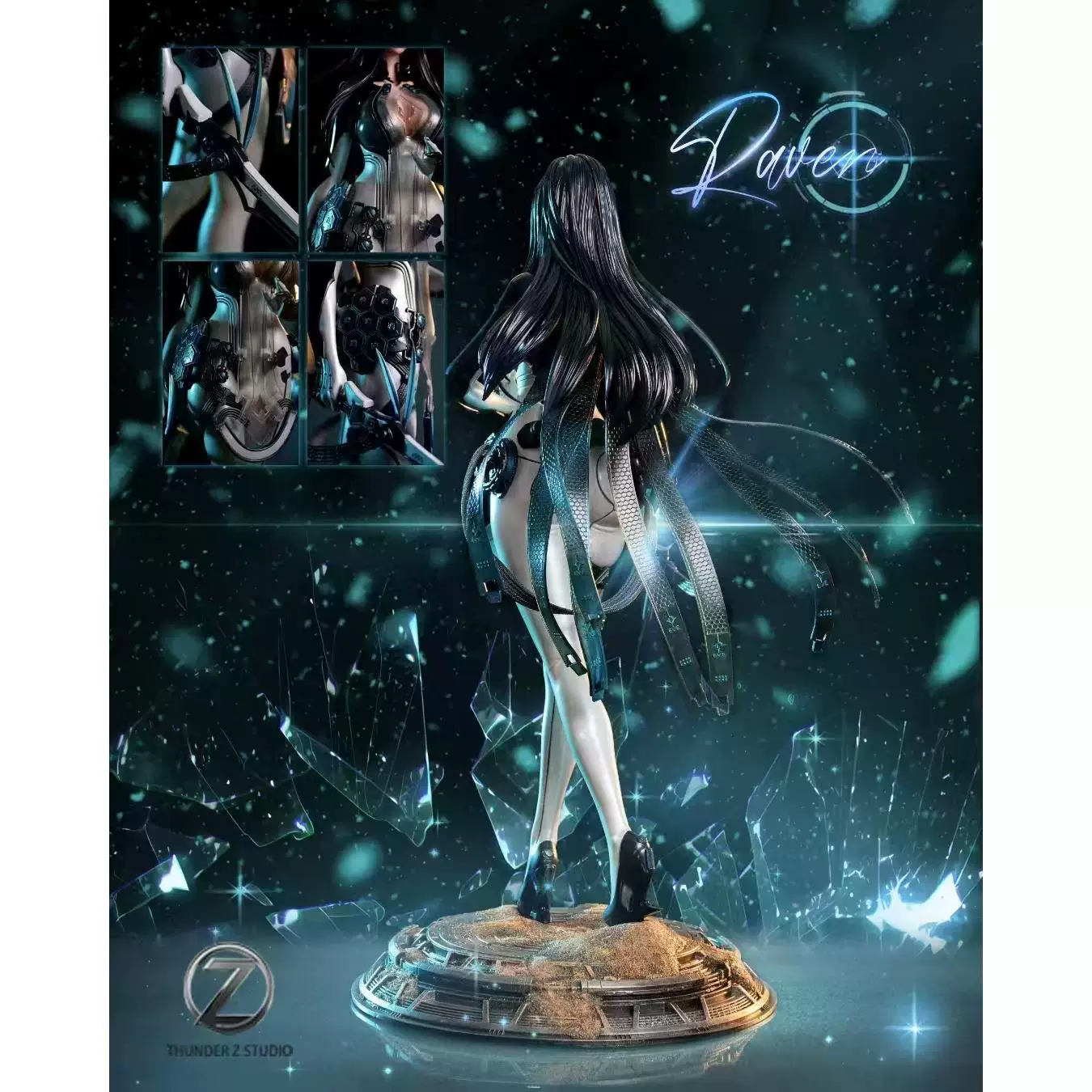 [Пятьдесят пять] GK Thunder Z Sword Star Raven 1/4 Overseas Purchasing Figure Model Limited Statue