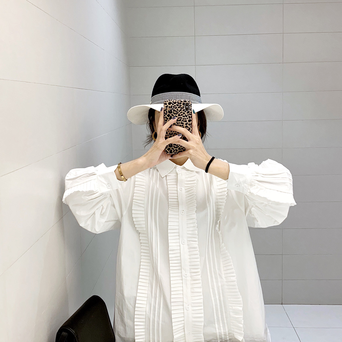 Golden Cocoon Pregnant Woman Shirt Spring 2021 New Medium Long Version Loose Korean version Internet Red Red Blouse Spring Autumn