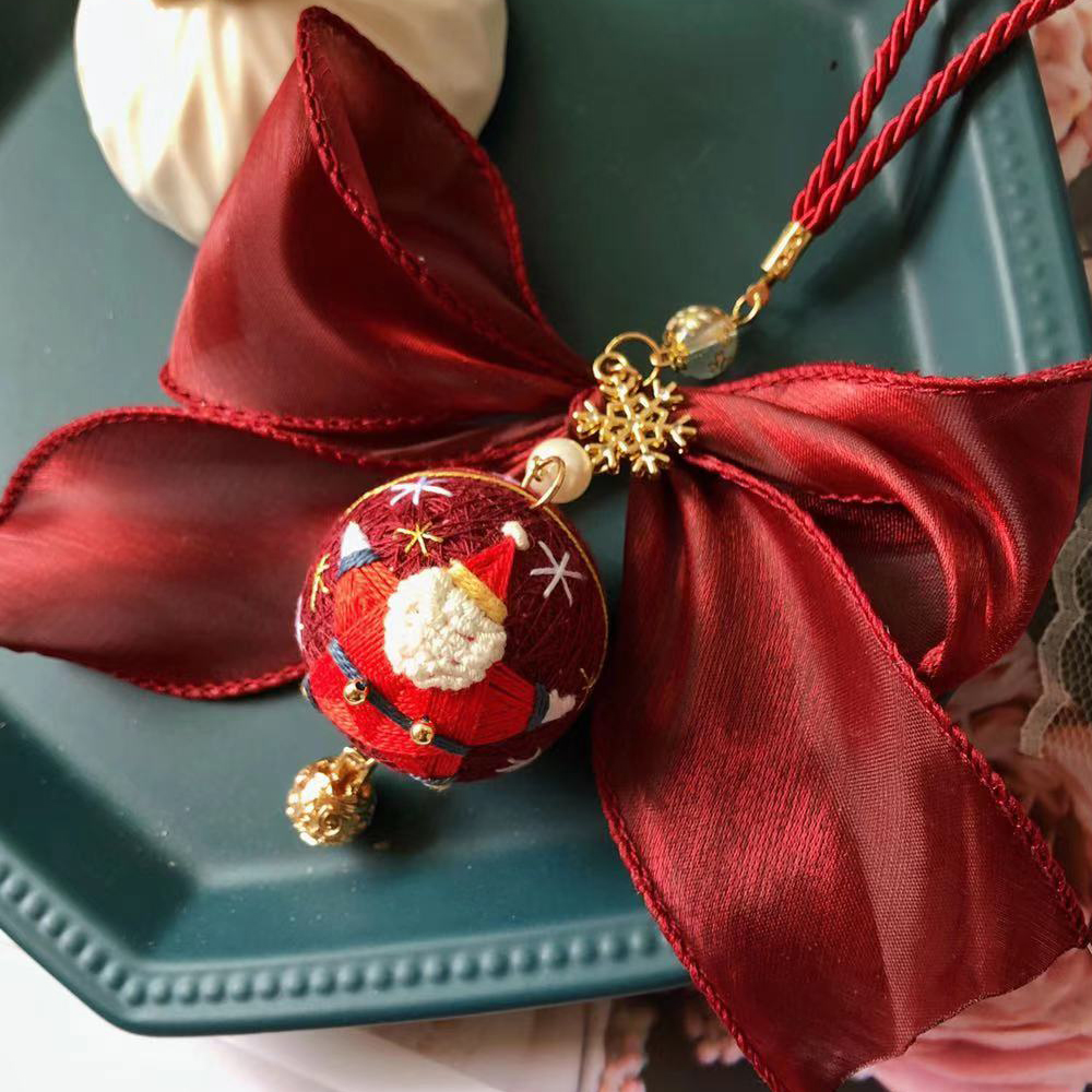 Ju rabbit Ji hand bow ball finished product with the same material bag accessories plain ball diy embroidery accessories