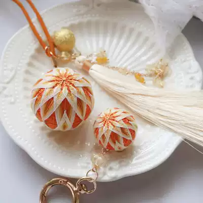 Persimmon Ruyi hand ball embroidery diy hand material bag homemade safety charm sachet car pendant bag hanging gift