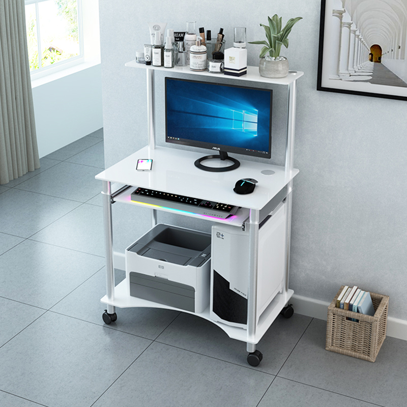 Simple Computer Desktop for Home Use in the Bedroom, Movable Desk, Minimalist Office Desk, Printer Desk, Small Apartment Computer Desk Simple Computer Desktop for Home Use in the Bedroom, Movable Desk, Minimalist Office Desk, Printer Desk, Small Apartment Computer Desk