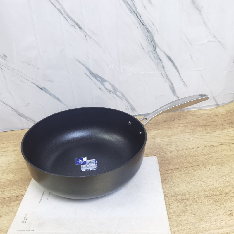 Export Last Order 26 ㎝ Heightened Anodized Pure Aluminum Non-Stick Pan for Frying, Stir-Frying, Cooking, Multi-Purpose Pan for Frying Fish, Eggs, and Soup.