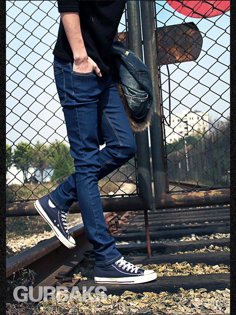 Jeans pour adolescent pieds Slim en coton pour Quatre saisons - Ref 1463141 Image 32