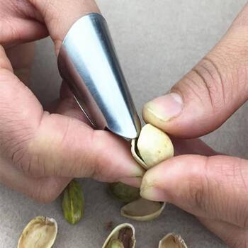 Edamame peeling artifact, broad bean peeling and picking beans, iron nail set, stainless steel protection finger ring, peeling tool