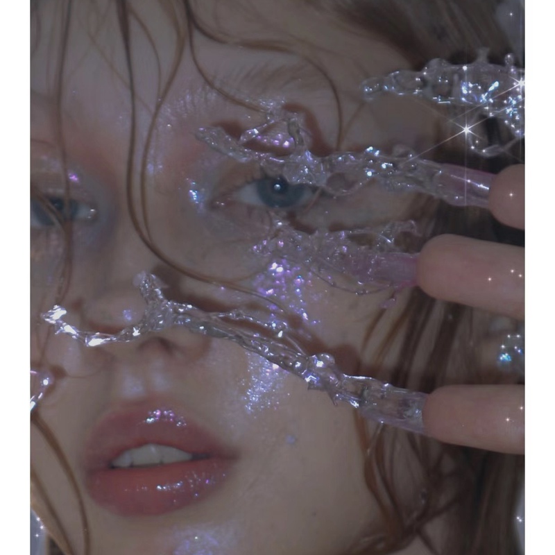 New Long Water Drop Nail Tips, Transparent Water Droplet Wearable Nails, Popular on Social Media for Photo Shoots, Props, Hand Accessories, Nail Decorations