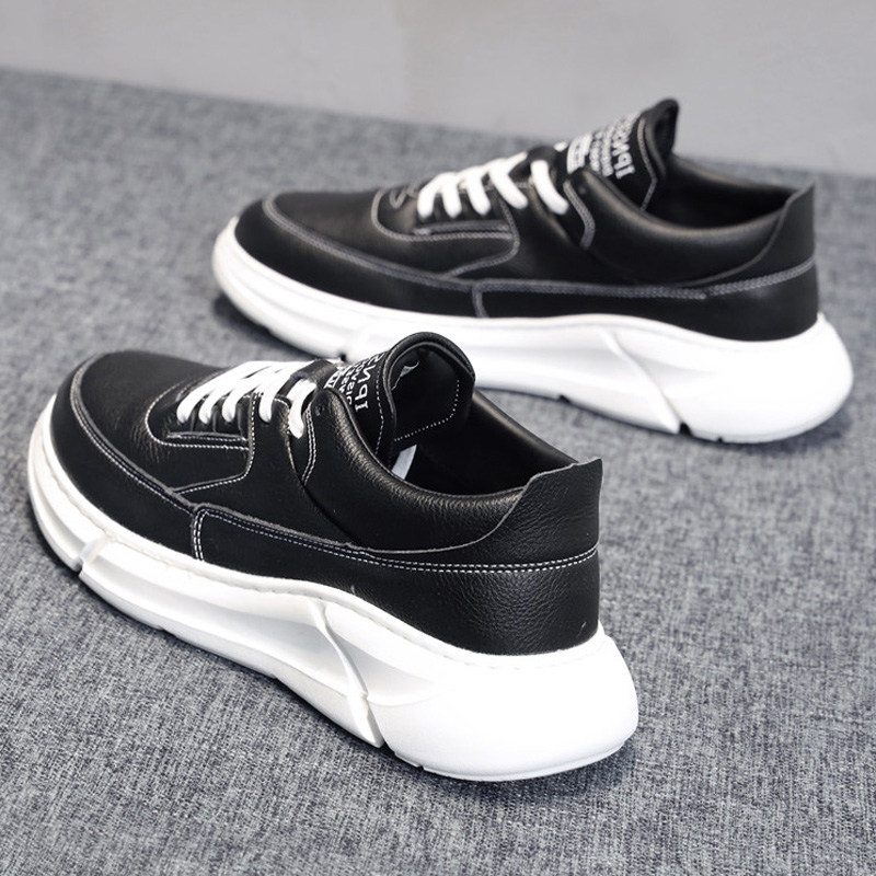 Tide card Little White Shoe Men 2022 Summer new genuine leather thick bottom casual shoes heightening soft bottom high cylinder running shoes