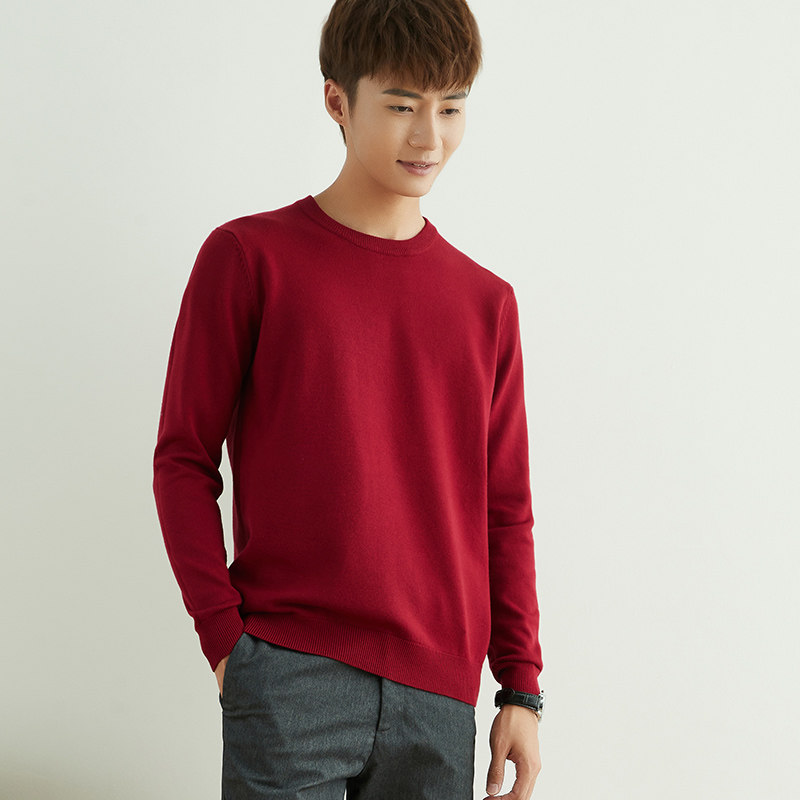 21 autumn winter new cashmere sweatshirt men round bottom needled jersey 100 lap V neckline wool loose large size sweater