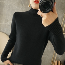 Autumn and winter sweater ladies semi-high-neck bottomed sweater autumn Korean thread coat thick woolen sweater trend clothes