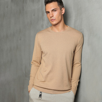 (Autumn and winter new)Mens round neck 100%solid color knitted wild cardigan business sweater