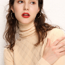 2021 new pile pile collar sweater autumn and winter high collar short pullover sweater slim long sleeve inner tie base shirt