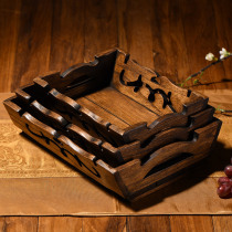 Thai wood carving fruit plate Southeast Asia creative high-grade solid wood fruit plate living room household decorations coffee table ornaments