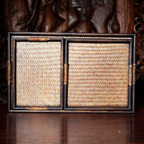 Thailand imported solid wood handmade bamboo woven retro fruit plate Southeast Asian style wooden tray creative tea plate fruit plate